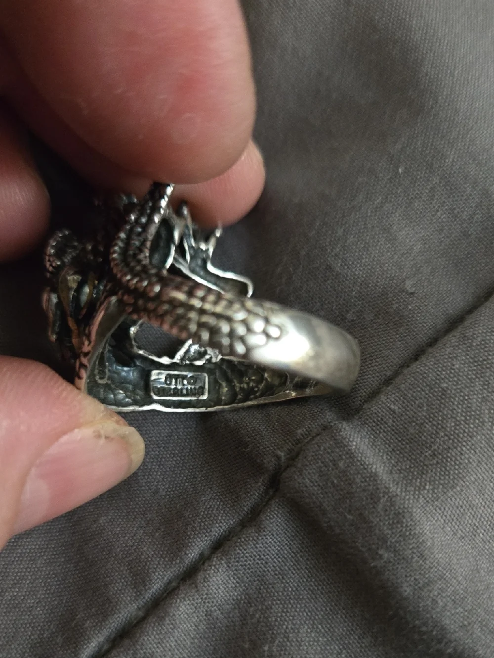 1970s Dragon Ring By OTT Sterling Silver